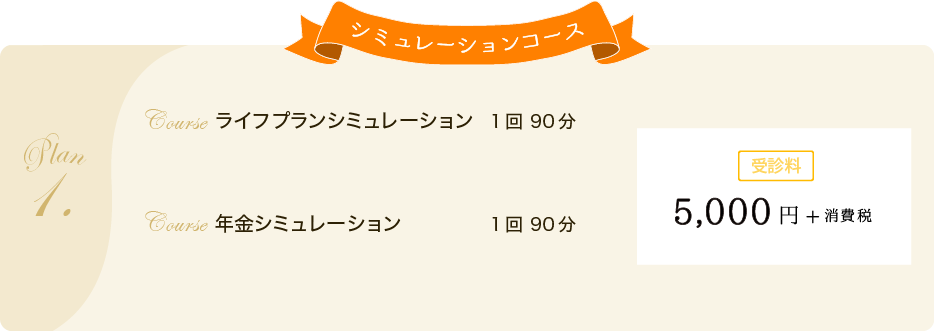 ライフ・年金コース ライフプランシミュレーション 年金シミュレーション 1回90分 受信料5,000円＋消費税